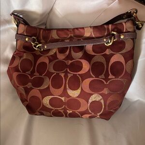 Coach Brooke Red and Gold Shoulder Bag. Hang Tag attached